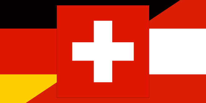 zastava austrije, njemacke i svicarske